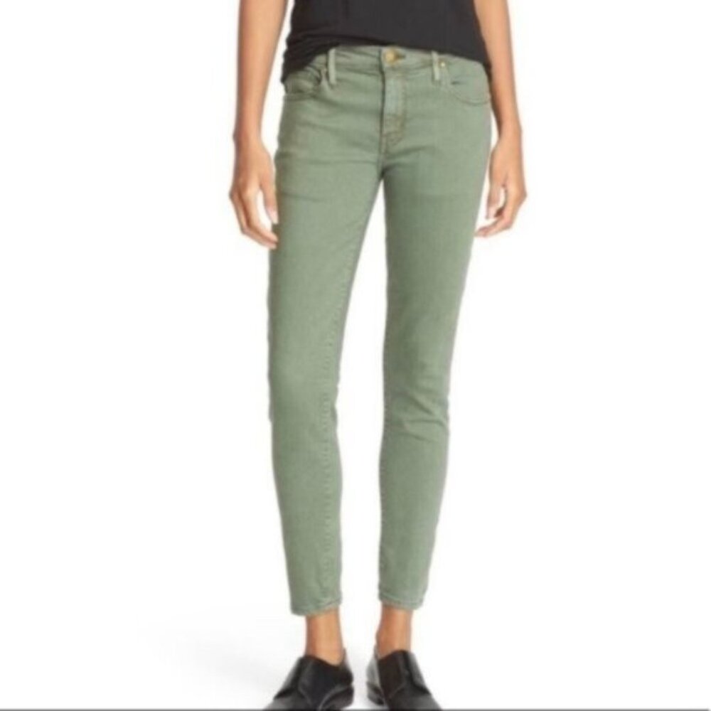 THE GREAT. 'The Skinny Skinny' Jeans in Green size 28 Casual Pants